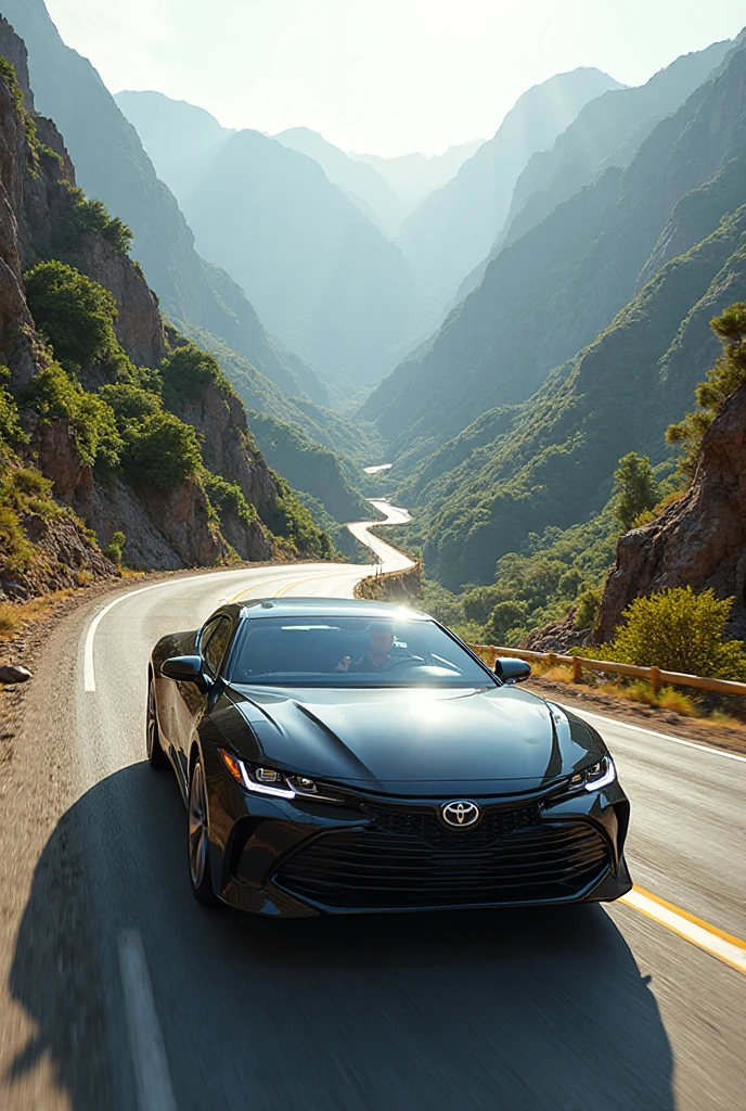 Image of a sleek Toyota sedan on a South African road